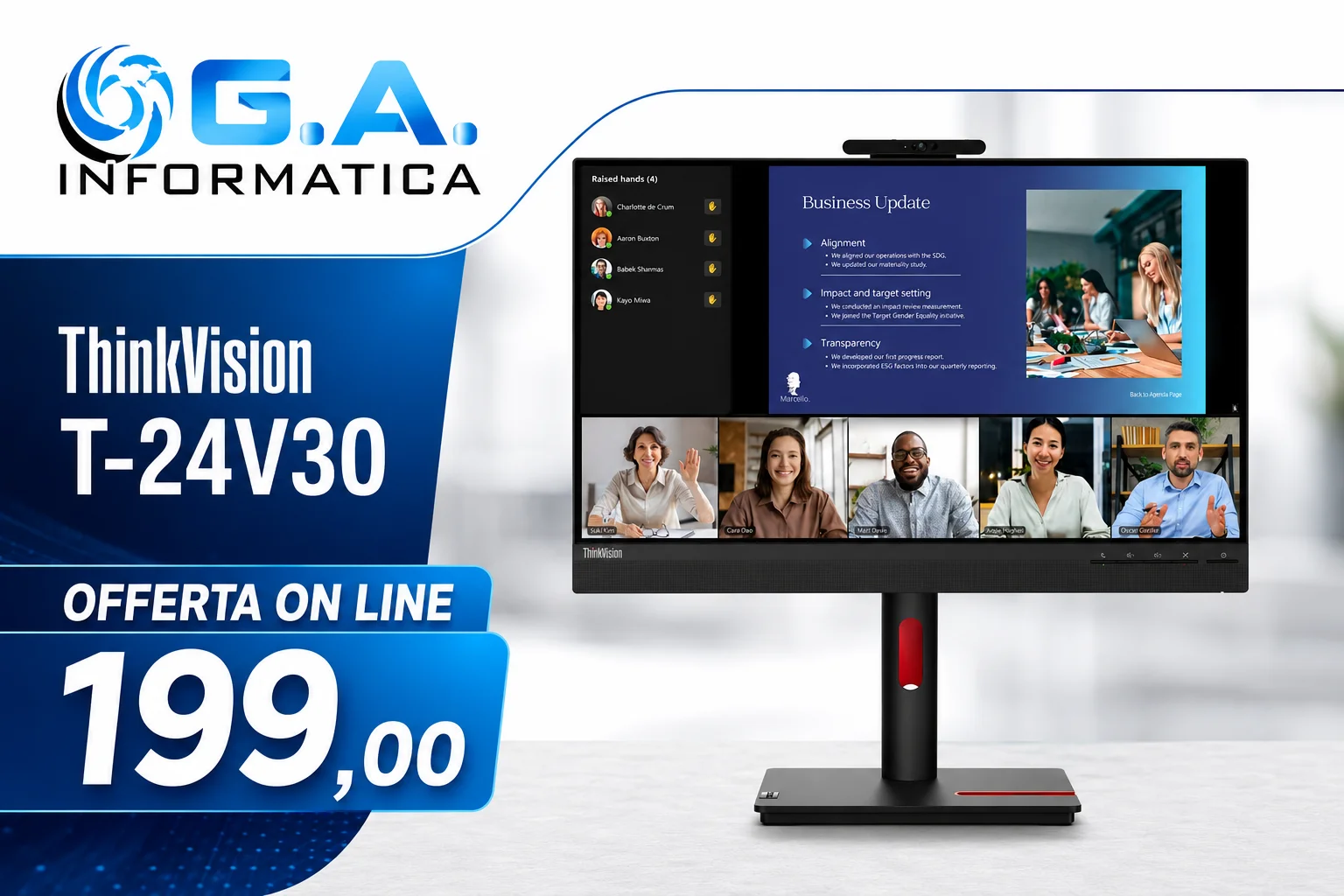 MONITOR LENOVO THINKVISION 24" FULL HD 